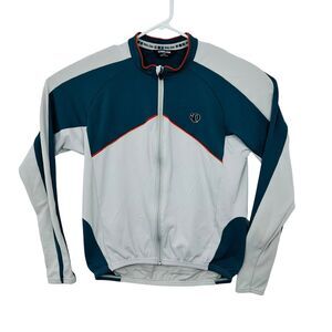 Pearl Izumi Cycling Jacket Full Zip Long Sleeve Stretch Womens Size Large Gray